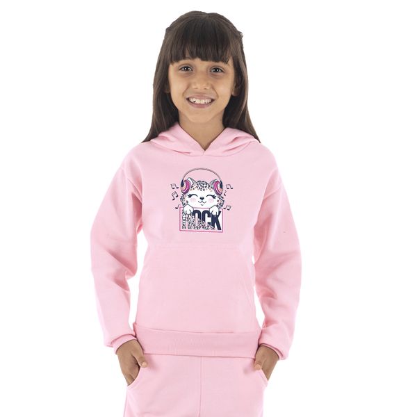 Moletom Canguru Infantil Menina Cat Rock... - Benellys Loja Oficial