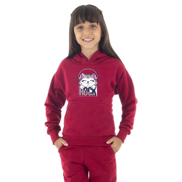Moletom Canguru Infantil Menina Cat Rock... - Benellys Loja Oficial