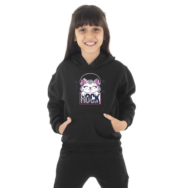 Moletom Canguru Infantil Menina Cat Rock... - Benellys Loja Oficial