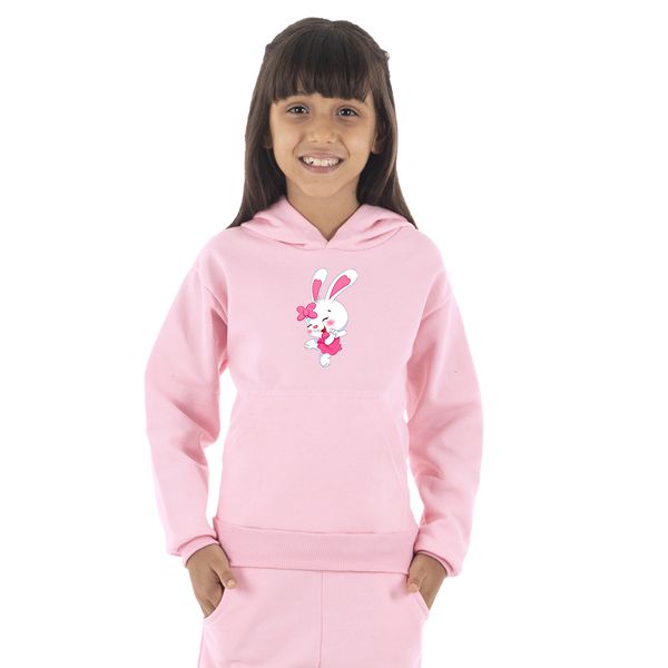 Moletom Canguru Infantil Menina Coelhinh... - Benellys Loja Oficial