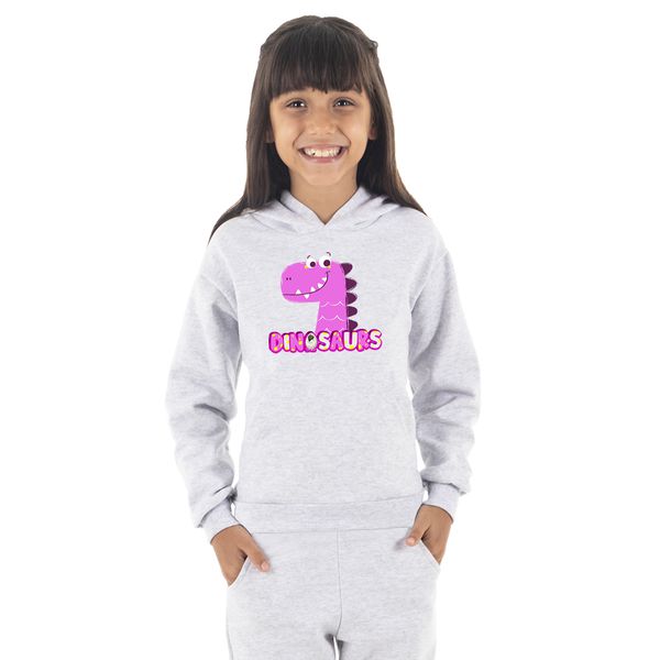 Moletom Canguru Infantil Menina Dinossau... - Benellys Loja Oficial