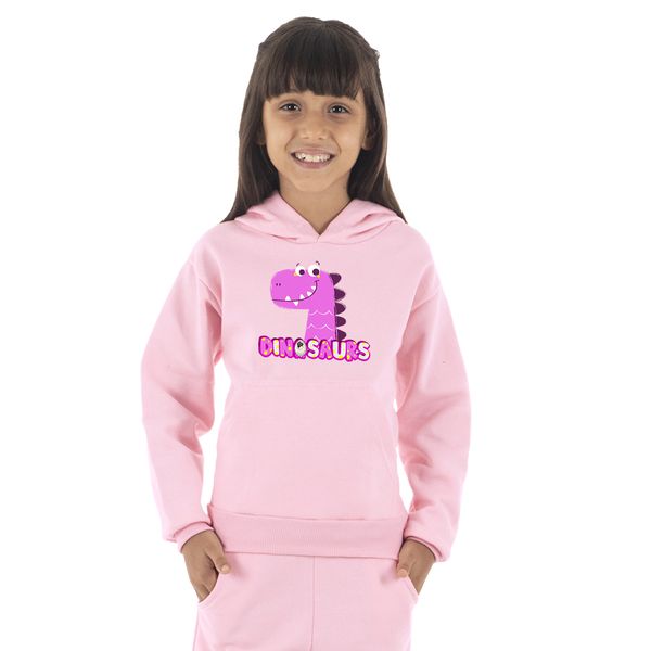 Moletom Canguru Infantil Menina Dinossau... - Benellys Loja Oficial