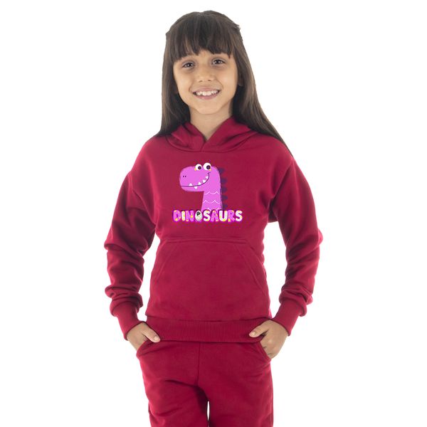 Moletom Canguru Infantil Menina Dinossau... - Benellys Loja Oficial