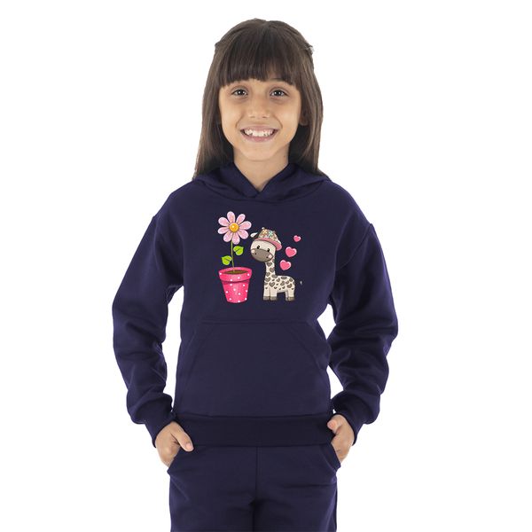 Moletom Canguru Infantil Menina Girafa B... - Benellys Loja Oficial