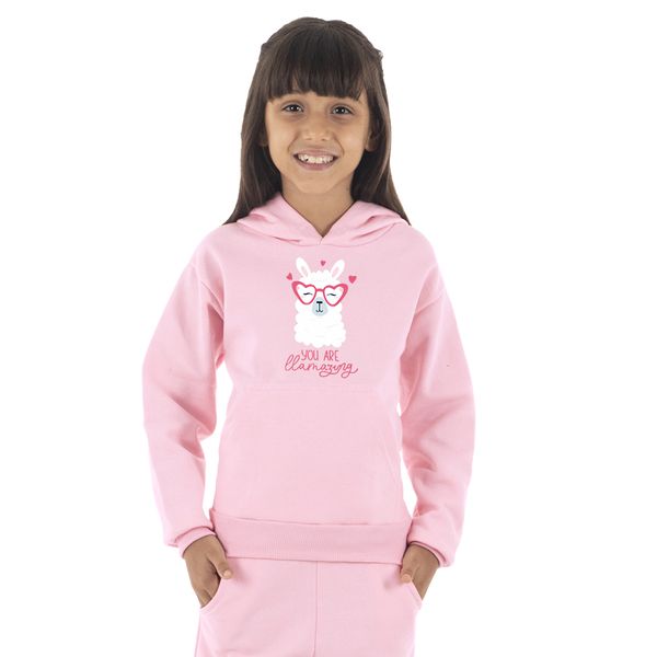 Moletom Canguru Infantil Menina Lhama Be... - Benellys Loja Oficial