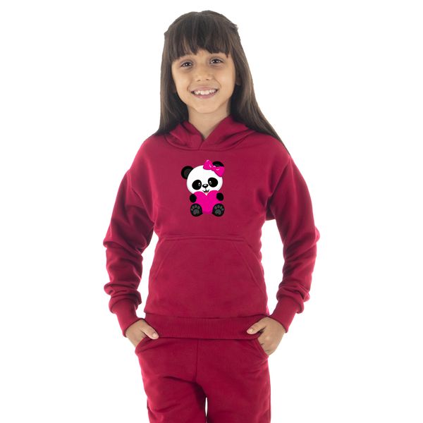 Moletom Canguru Infantil Menina Panda Co... - Benellys Loja Oficial