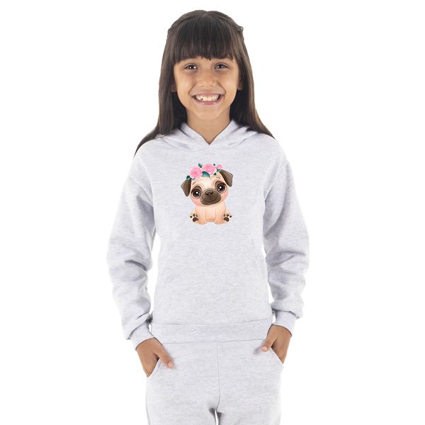 Moletom Canguru Infantil Menina Dog Pug ... - Benellys Loja Oficial