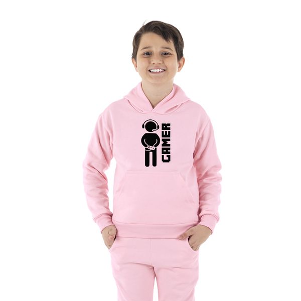 Moletom Canguru Infantil Menino Gamer Benellys Rosa