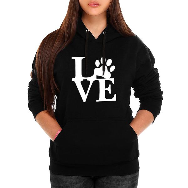 Moletom Love Dog Feminino Com Capuz Pret - Benellys Loja Oficial