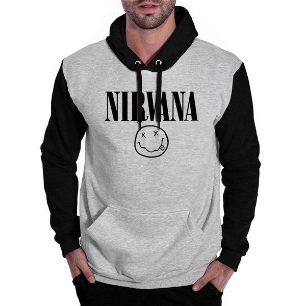 Moletom Nirvana Masculino Canguru Raglan - Benellys Loja Oficial