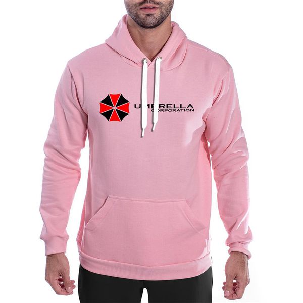 Moletom Umbrella Corporation Masculino Canguru Rosa Claro