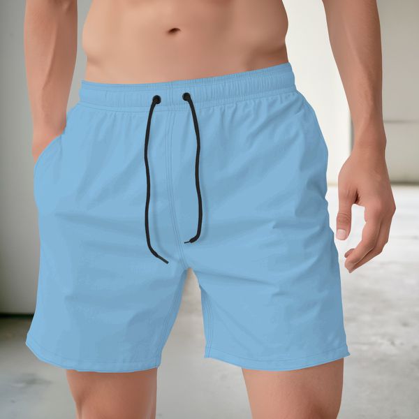 Bermuda Tactel Elastano Masculina Azul Bebe