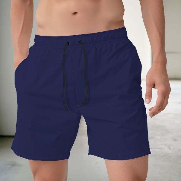 Bermuda Tactel Elastano Masculina Azul Marinho