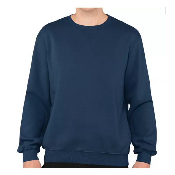 Blusa Moletom Careca Lisa Premium Slim Algodão Mácio Marinho