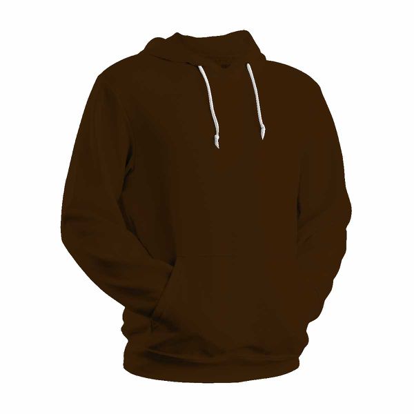 Blusa Moletom Canguru Lisa Premium Slim Algodão Mácio Marrom 