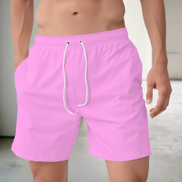 Bermuda Tactel Elastano Masculina Rosa Bebe