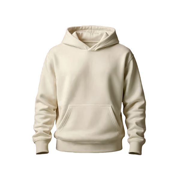 Blusa Moletom Canguru Lisa Premium Slim Algodão Mácio Off White