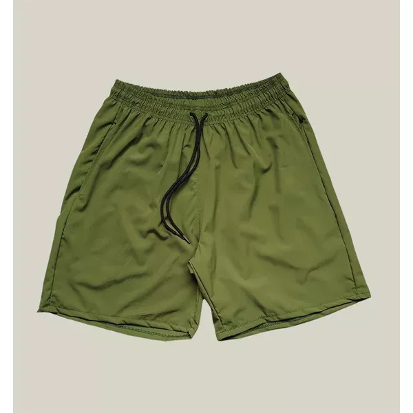 Bermuda Tactel Elastano Masculina Verde Militar