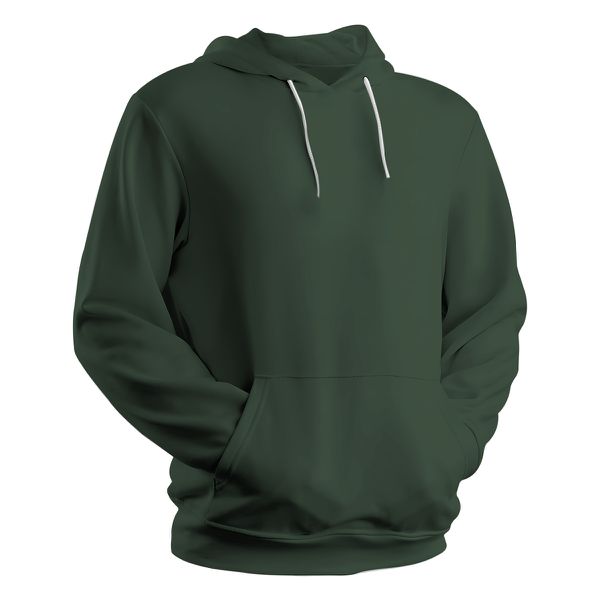 Blusa Moletom Canguru Lisa Premium Slim Algodão Mácio Verde Militar