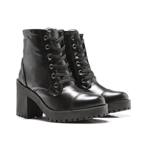 Coturno Molly Feminino Valentina com Atacador - Preto