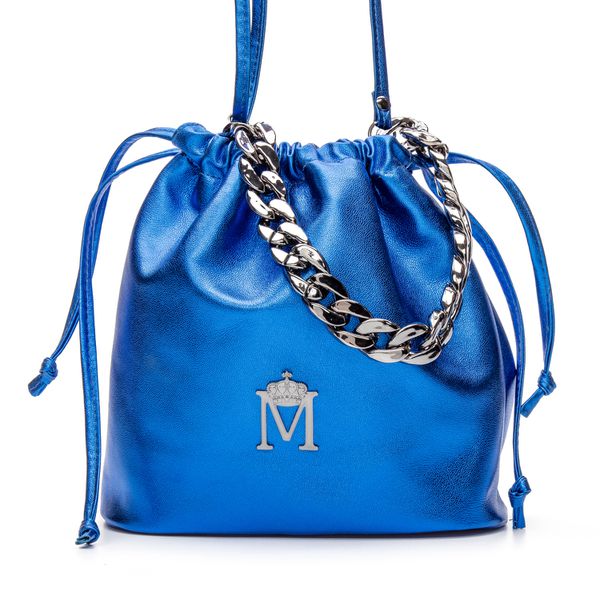 Bucket Bag Carol Azul Metalic