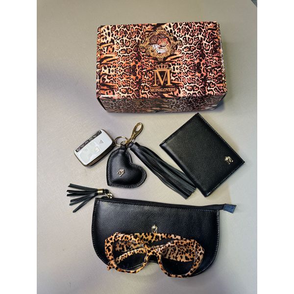 Kit 3 Peças em Couro Porta Óculos Preto