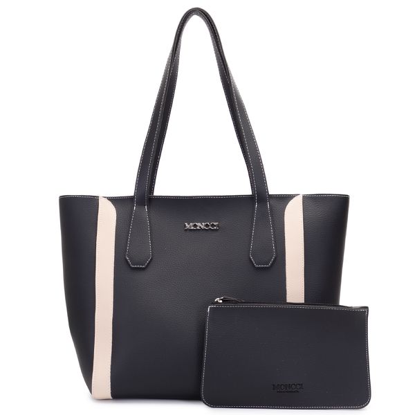 Bolsa Siena - Preta Com Detalhes Marfim