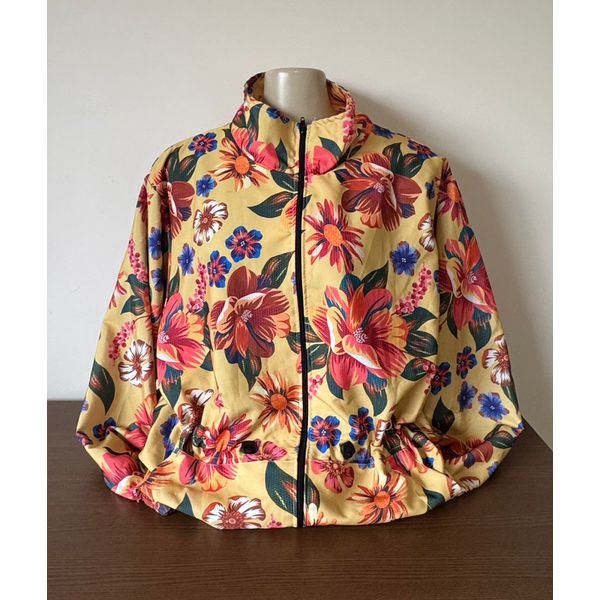 PARKA ESTAMPADA - FLORAL COM FUNDO AMARELO 