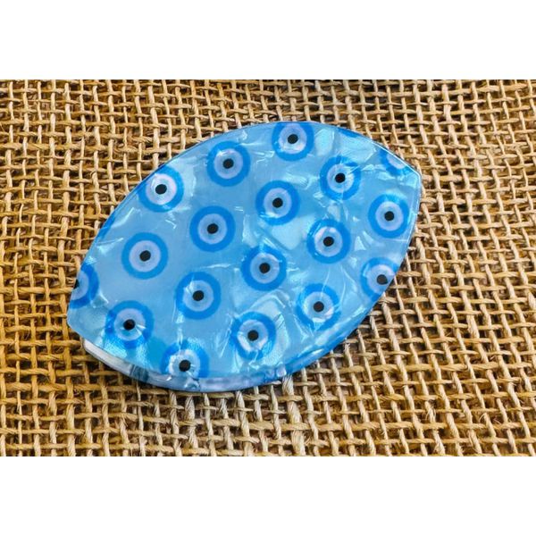 PIRANHA DE CABELO - OLHO GREGO - TONS DE AZUL 