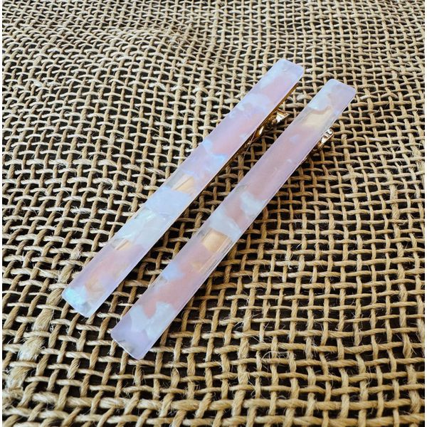 PRESILHAS - KIT 2 UN.- RETANGULAR - TONS DE ROSA E OFF WHITE 