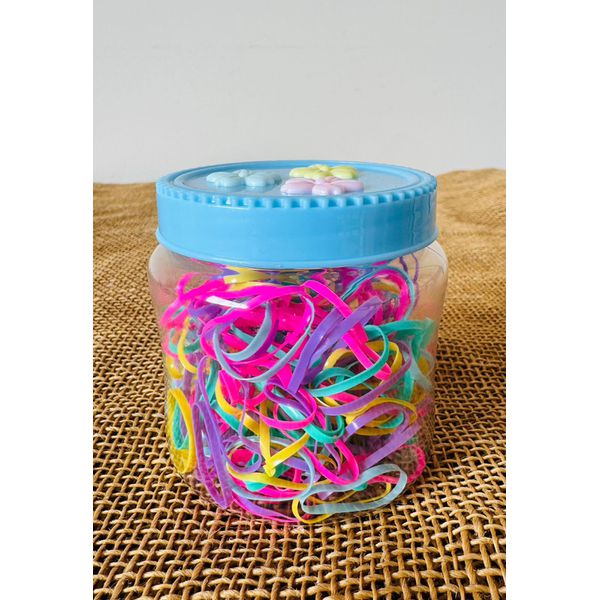 POTE DE ELÁSTICOS PARA CABELO - ELÁSTICOS COLORIDOS 
