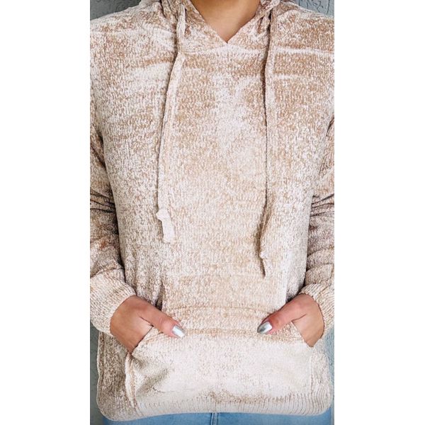 MOLETOM - estilo tricot - de máquina - tom caramelo