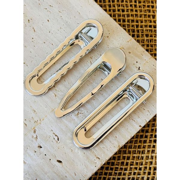 PRESILHAS - KIT COM 3 UN. - COR PRATA 