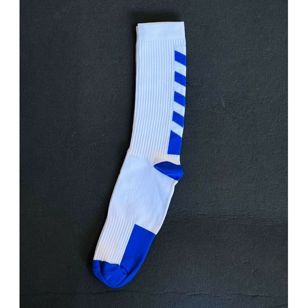 MEIA - COR BRANCA COM AZUL 