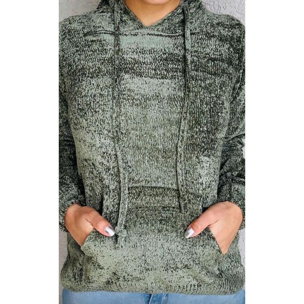MOLETOM - estilo tricot - de máquina - tom de verde 