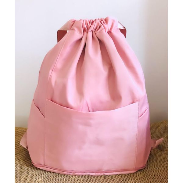 MOCHILA SAQUINHO ROSA CLARO 