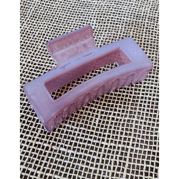 PIRANHA DE CABELO - RETANGULAR - COR ROSÉ TRANSPARENTE 