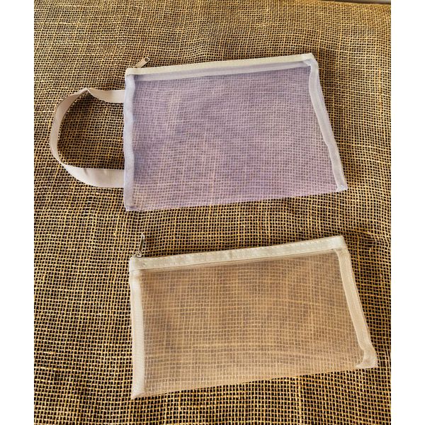 KIT DUAS NECESSAIRE - COR CREME E TRANSPARÊNCIA 