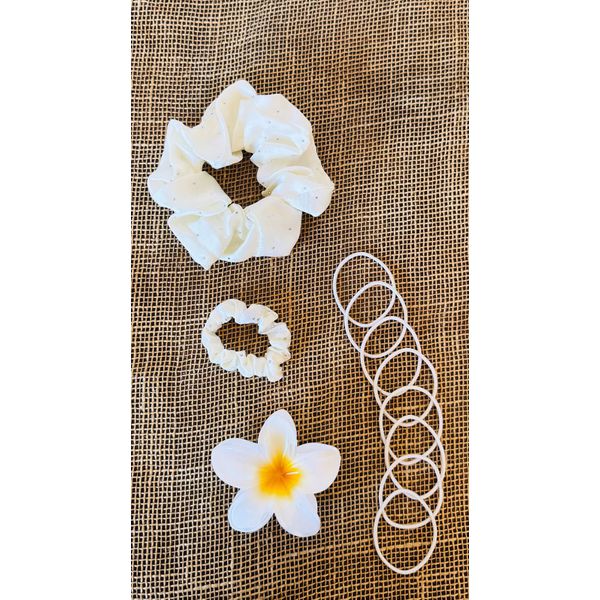 KIT ACESSÓRIOS PARA CABELO - COR OFF WHITE