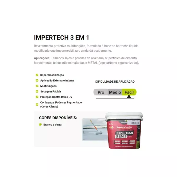 HM RUBBER IMPERTECH 3 EM 1 BASE A 3,6 KG (BRANCO)