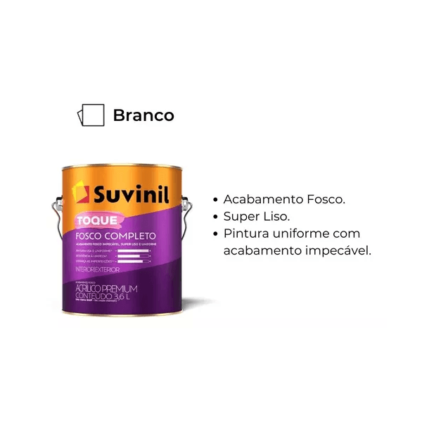 Tinta Acrílica Fosco Completo Branco Neve Suvinil 3,6L
