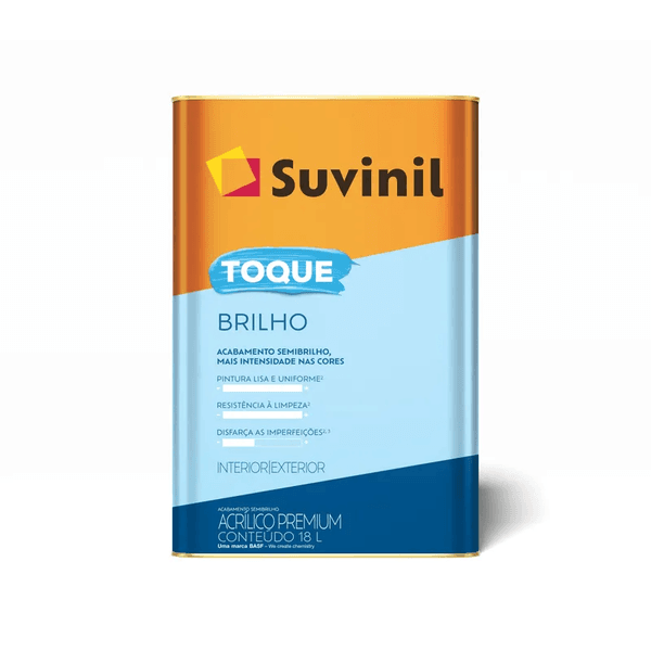 Tinta Acrílica Toque Brilho Premium Semi Brilho Branco Neve 18L Suvinil