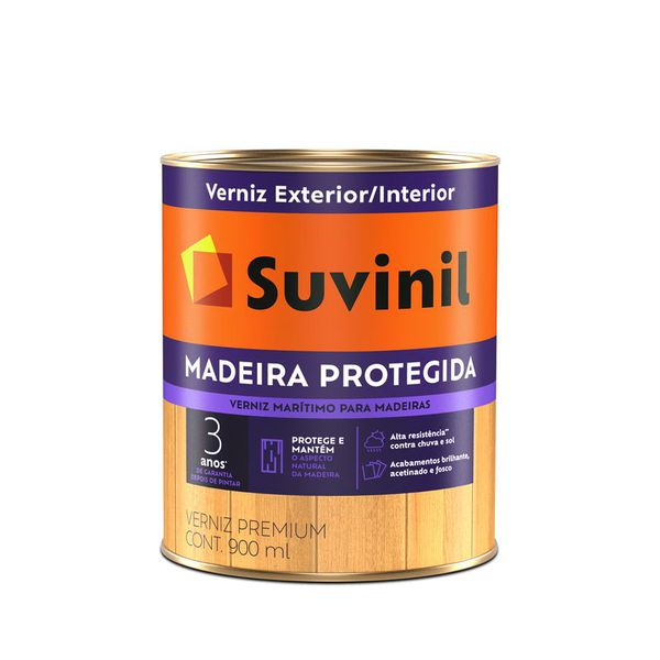 Verniz Natural Madeira Protegida Brilhante 0,9L Suvinil 