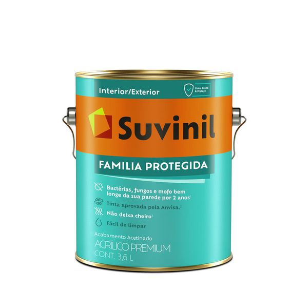 Tinta Acrílica Família Protegida Branco Acetinado 3,6LSuvinil 