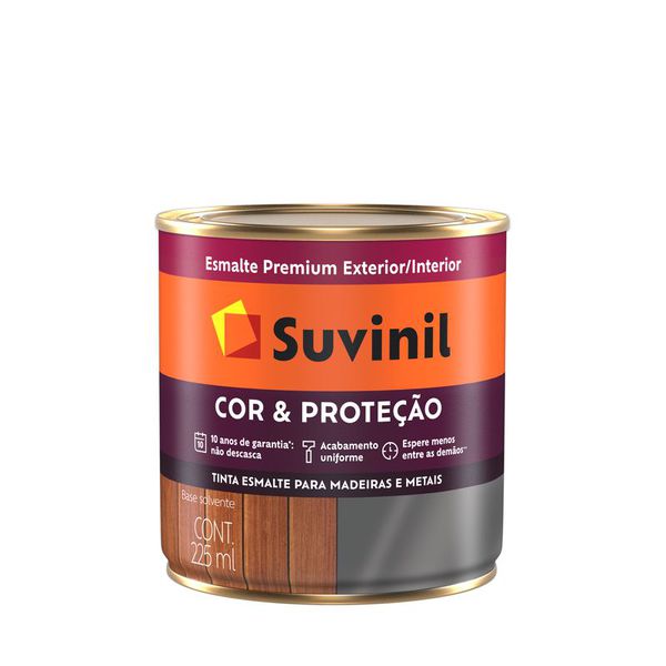 Esmalte Branco Cor E Proteção Brilhante Suvinil 0,225L