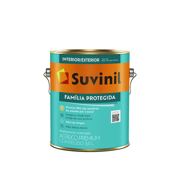 Tinta Látex Acrílica Antibactericida Branco 3,6L Suvinil
