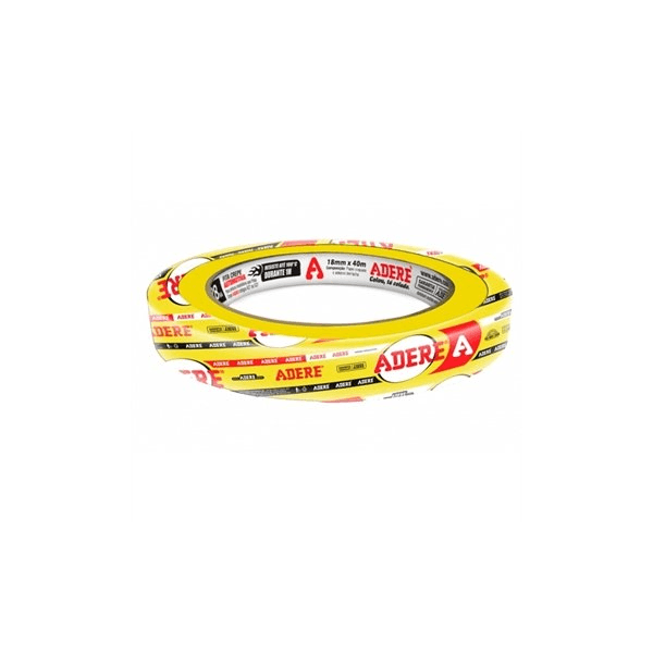 Fita Crepe Adere Automotiva Amarela A128 18mm x 40m