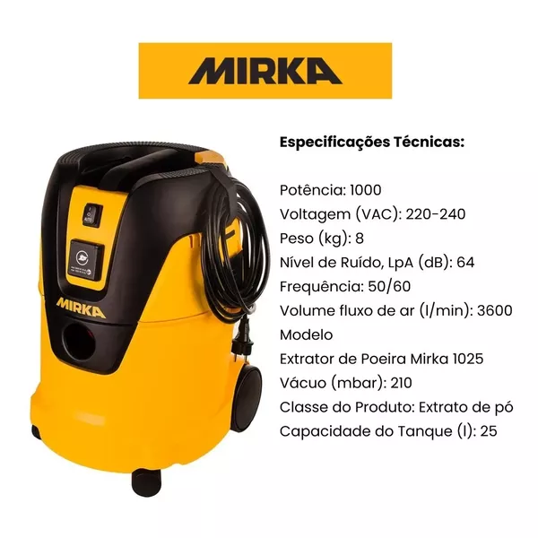 MIRKA ASPIRADOR DE PO 1025 L 230V COMPACTO