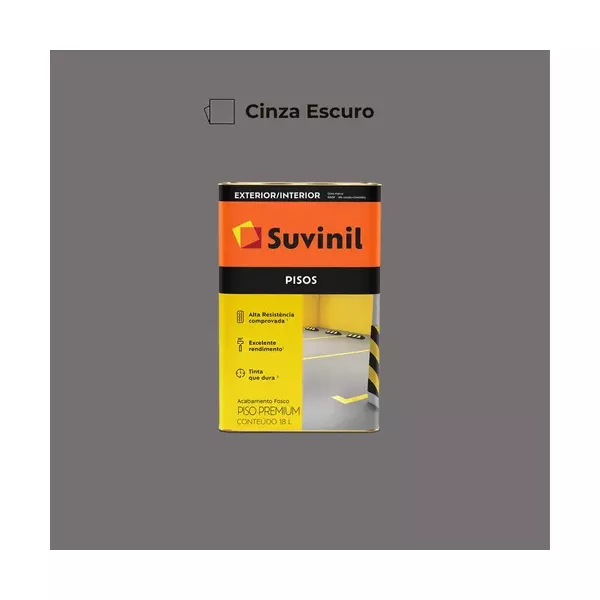 Tinta Pìso Premium Cinza Escuro Fosco Suvinil 18L