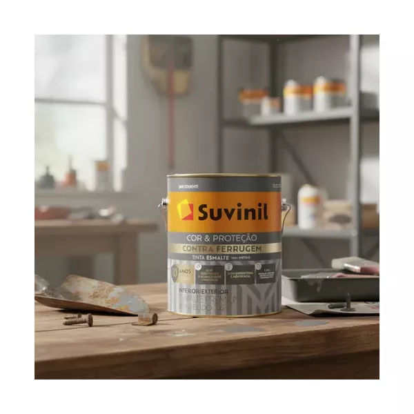 Esmalte Branco Acetinado Contra Ferrugem Suvinil 0,9L